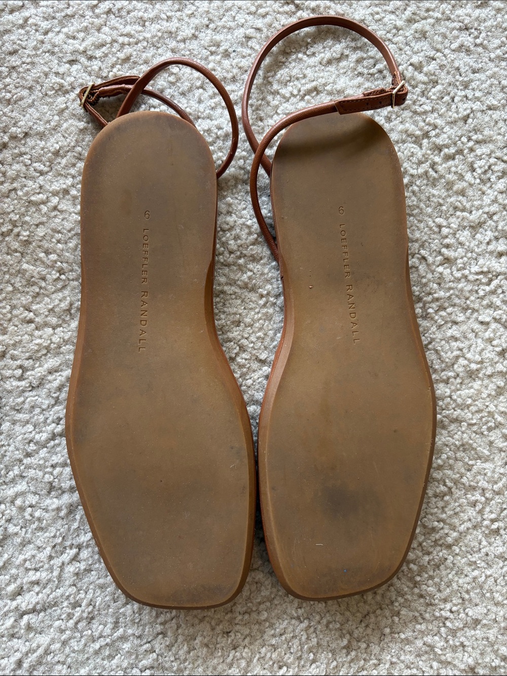 Loeffler Randall Noor Timber Leather Flat Sandals 9 - Picture 3 of 4